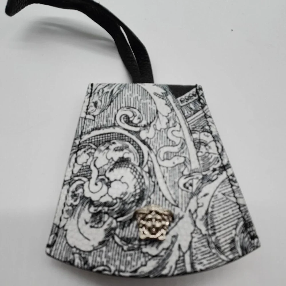 Versace Medusa Black Silver Gold Medusa Luggage Tag Name ID Address Bag Key
